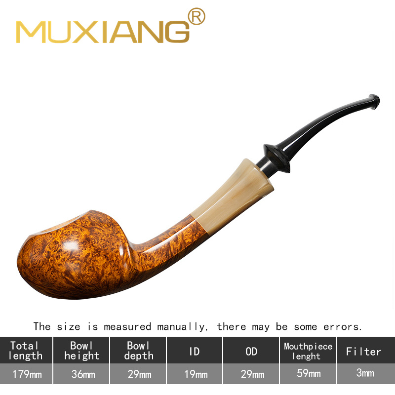 Light brown with vulcanized rubber mouthpiece