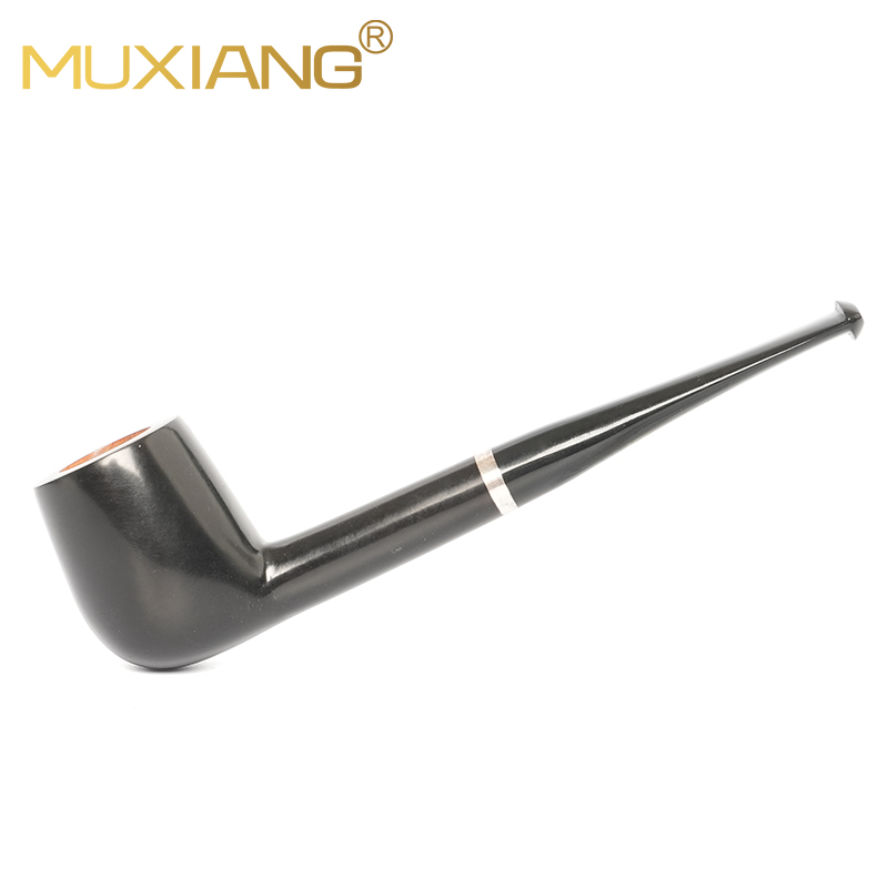 Black Straight Stem Smooth Briar Billiard Pipe