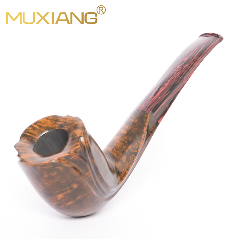 Handmade Briar Curved Handle Tobacco Pipe