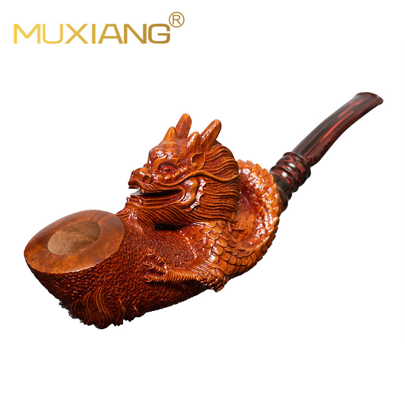 Hand-carved Briar Dragon Pipe