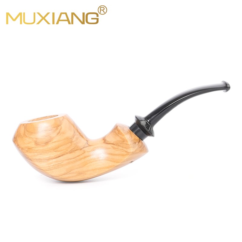 Handmade Olive wood Wide back Blowfish Pipe