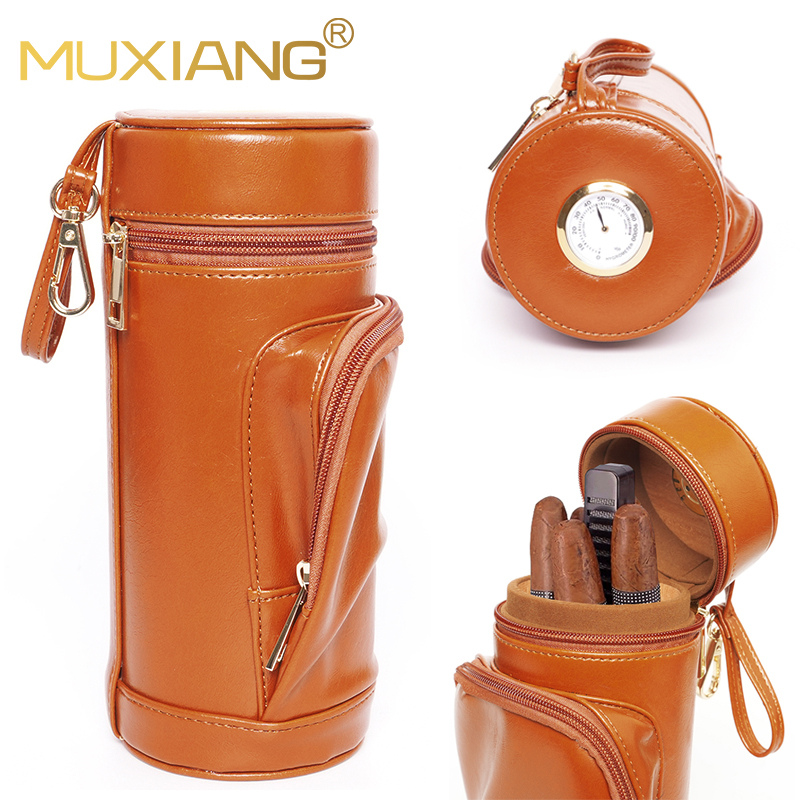 Travel Leather Cigar Humidor Case