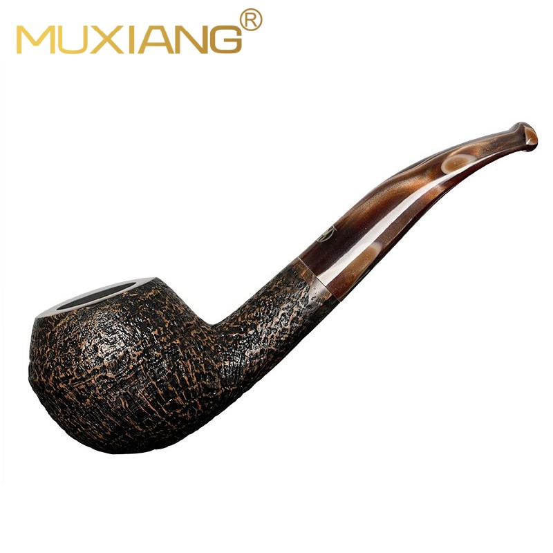 Sandblasted Briar Wood Bulldog Pipe