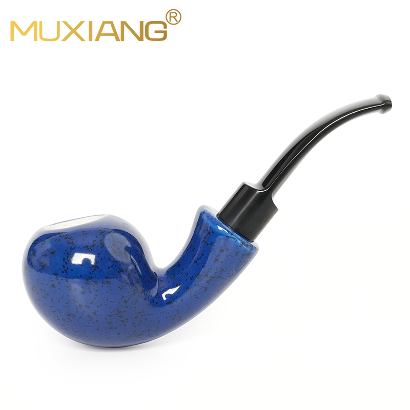 Gebogener Stiel Blowfish Ton Keramik Tabakpfeife