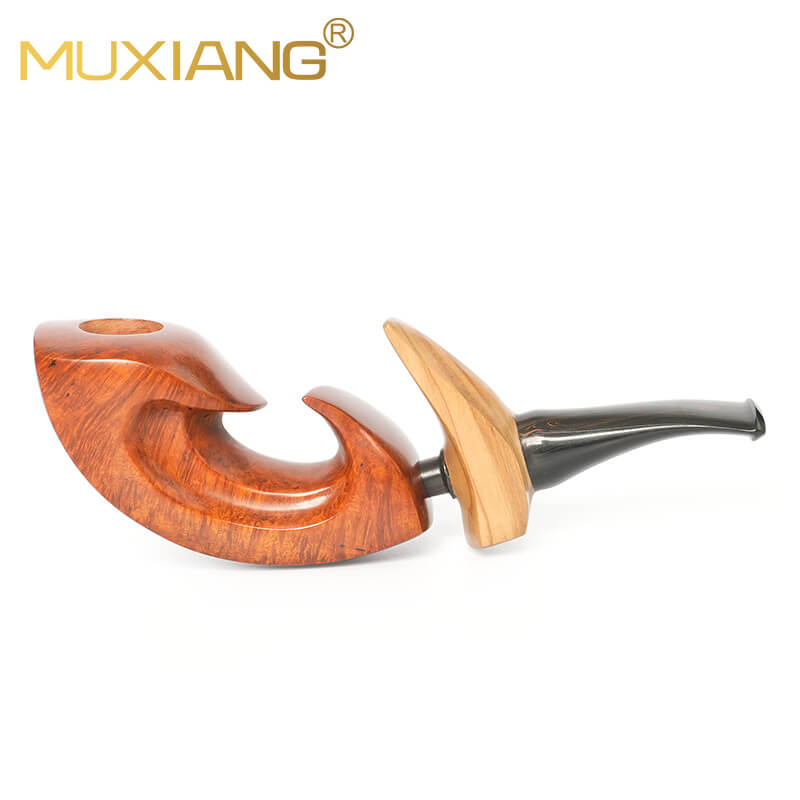 Hand-carved Wave Shaped Briar Pipe