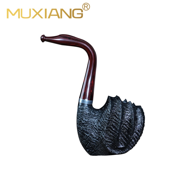 Hand Carved Briar Wood Black Swan Smoking Pipe