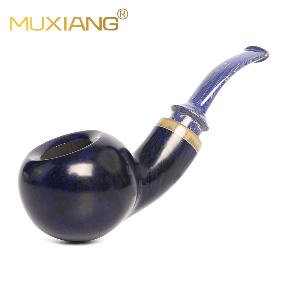 Handmade Bent Briar Special Blue Apple Pipe