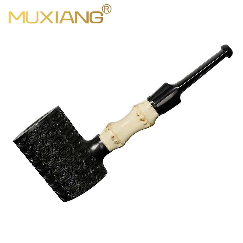 Straight Bambusstiel Briar Wood Poker Pipe
